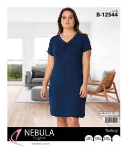 KOSZULA NOCNA KRÓTKI RĘKAW WISKOZA BIG SIZE 3XL-5XL B-12544