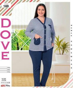 PIŻAMA DAMSKA DŁUGI RĘKAW DŁUGIE SPODNIE ROZPINANA BIG SIZE 3XL-5XL 169