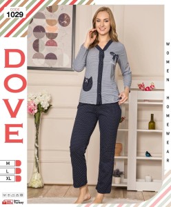 PIŻAMA DAMSKA ROZPINANA DŁUGI RĘKAW DŁUGIE SPODNIE M-XXL 1029