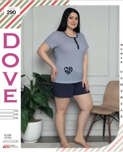 PIŻAMA DAMSKA KRÓTKI RĘKAW Z SZORTAMI BIG SIZE 3XL-5XL 290-1