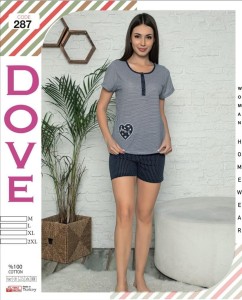 PIŻAMA DAMSKA KRÓTKI RĘKAW Z SZORTAMI M-XXL 287