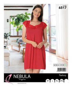 KOSZULA NOCNA Z KORONKĄ KRÓTKI RĘKAW WISKOZA M-3XL 6517