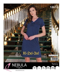 KOSZULA NOCNA KRÓTKI RĘKAW WISKOZA XL-3XL 12613
