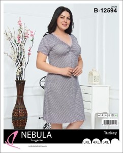 KOSZULA NOCNA KRÓTKI RĘKAW WISKOZA BIG SIZE 3XL-5XL B- 12594