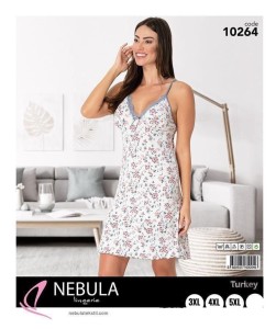 KOSZULA NOCNA NA WĄSKIM RAMIĄCZKU Z WISKOZY BIG SIZE XL-4XL 10264