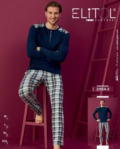 PIŻAMA MĘSKA DŁUGI RĘKAW DŁUGIE SPODNIE  3 GUZIK BAWEŁNA M-XXL 2954-1 2954-3 2954-2