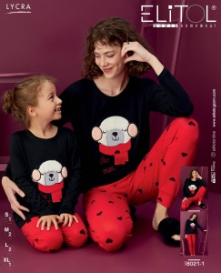 PIŻAMA DAMSKA DŁUGI RĘKAW DŁUGIE SPODNIE BAWEŁNA S-XL 8021-1