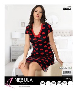 KOSZULA NOCNA KRÓTKI RĘKAW WISKOZA M-3XL 505Z