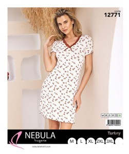 KOSZULA NOCNA KRÓTKI RĘKAW WISKOZA M-3XL 12771