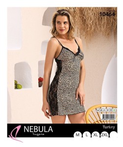 KOSZULA NOCNA Z KORONKĄ NA BOKU NA WĄSKIM RAMIĄCZKU M-XXL 10464