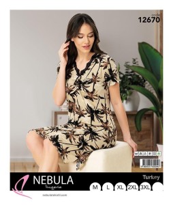 KOSZULA NOCNA KRÓTKI RĘKAW WISKOZA M-3XL 12670