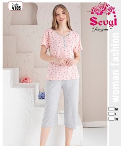 Piżamka damska bawełniana