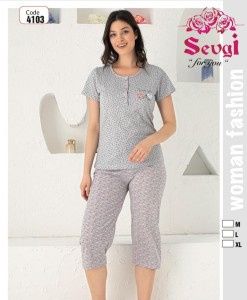 Piżamka damska bawełniana