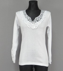 PODKOSZULKA DAMSKA NA  DŁUGI RĘKAW Z KORONKĄ 455 L-3XL