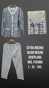 Piżama męska rozpinana ocieplana