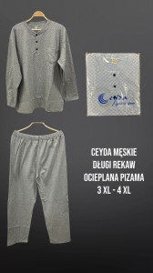 Piżama męska ocieplana nadwymiar