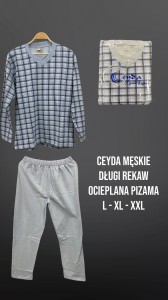 Piżama męska serek ocieplana