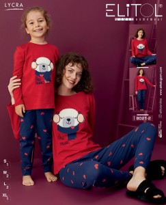 PIŻAMA DAMSKA DŁUGI RĘKAW DŁUGIE SPODNIE BAWEŁNA S-XL 8021-2