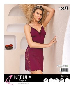 KOSZULA NOCNA NA WĄSKIM RAMIĄCZKU Z WISKOZY 10275