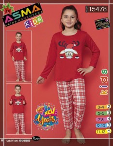 PIŻAMA DZIECIĘCA ŚWIĄTECZNA  3-12 LAT 15478