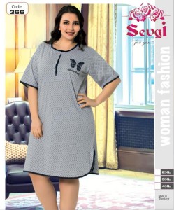 KOSZULA NOCNA KRÓTKI RĘKAW BAWEŁNA BIG SIZE 2XL-4XL 366