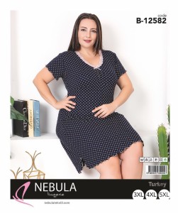 KOSZULA NOCNA KRÓTKI RĘKAW WISKOZA BIG SIZE 3XL-5XL