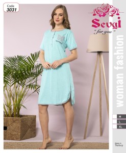 KOSZULA NOCNA BAWEŁNIANA KRÓTKI RĘKAW M-XXL 3031