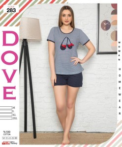 PIŻAMA DAMSKA KRÓTKI RĘKAW Z SZORTAMI M-XXL 283