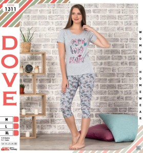 PIŻAMA DAMSKA KRÓTKI REKAW 3/4 SPODNIE ONE SIZE 1311