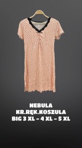 KOSZULA NOCNA KRÓTKI RĘKAW WISKOZA BIG SIZE 3XL-5XL B-505