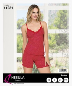 PIŻAMA DAMSKA WĄSKIE RAMIĄCZKA Z SZORTAMI WISKOZA M-XXL 11231