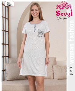 KOSZULA NOCNA KRÓTKI RĘKAW BAWEŁNA M-XL 354