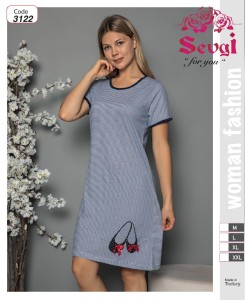 KOSZULA NOCNA KRÓTKI RĘKAW BAWEŁNA M-XXL 3122