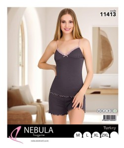 PIŻAMA DAMSKA WĄSKIE RAMIĄCZKA Z SZORTAMI WISKOZA M-2XL