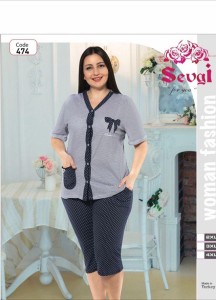 Piżama damska rozpinana 2XL-4XL