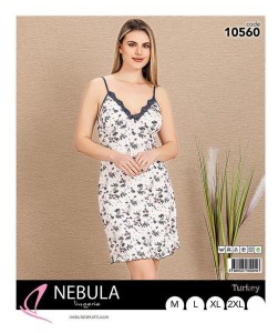 KOSZULA NOCNA NA WĄSKIM RAMIĄCZKU Z WISKOZY M-XXL 10560