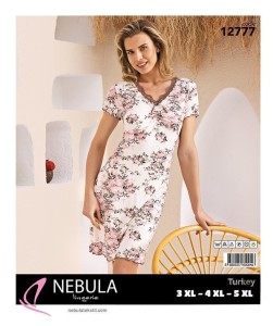 KOSZULA NOCNA KRÓTKI RĘKAW WISKOZA 3XL-5XL 12777