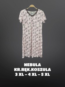 KOSZULA NOCNA KRÓTKI RĘKAW WISKOZA 3XL-5XL 12584