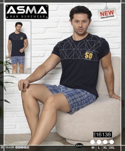 PIŻAMA MĘSKA KRÓTKI RĘKAW Z SZORTAMI  