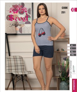 PIŻAMA DAMSKA WĄSKIE RAMIĄCZKA Z SZORTAMI M-XL