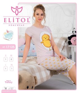 PIŻAMA DAMSKA KRÓTKI RĘKAW 3/4 SPODNIE 17125