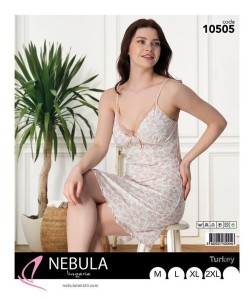 KOSZULA NOCNA NA WĄSKIM RAMIĄCZKU Z WISKOZY M-XXL 10505