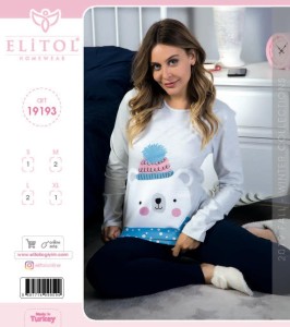 PIŻAMA DAMSKA DŁUGI RĘKAW DŁUGIE SPODNIE BAWEŁNA S-XL 19193