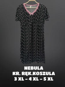 KOSZULA NOCNA KRÓTKI RĘKAW WISKOZA BIG SIZE 3XL-5XL B- 12605