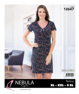 KOSZULA NOCNA KRÓTKI RĘKAW WISKOZA XL-3XL 12647