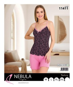 PIŻAMA DAMSKA WĄSKIE RAMIĄCZKA Z SZORTAMI WISKOZA M-2XL 