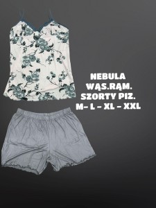 PIŻAMA DAMSKA WĄSKIE RAMIĄCZKA Z SZORTAMI WISKOZA M-2XL   