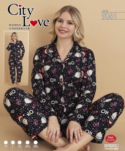 PIŻAMA DAMSKA WELUROWA ROZPINANA DŁUGI RĘKAW DŁUGIE SPODNIE PIŻAMA 