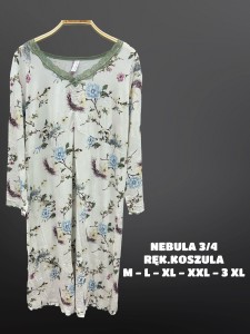 KOSZULA NOCNA 3/4 RĘKAW WISKOZA M-3XL 12914