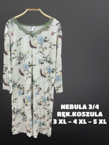 KOSZULA NOCNA 3/4 RĘKAW WISKOZA 3XL-5XL  12914 BIG
